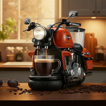 Harley-Inspired Motorcycle Coffee Maker – Biker’s Brew Station